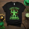 Lucky Foot St. Patrick's Day stylish graphic design printed on comfortable cotton t-shirt