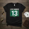 Lucky Number 13 unique graphic design printed on comfortable cotton t-shirt