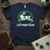 Lucky Rabbit Charm T-Shirt with Celtic knot rabbit and shamrock design for St. Patrick's Day
