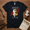 Ludwig Van Beethoven 250 Anniversary 1770-2020 t-shirt with a split portrait and musical notes design
