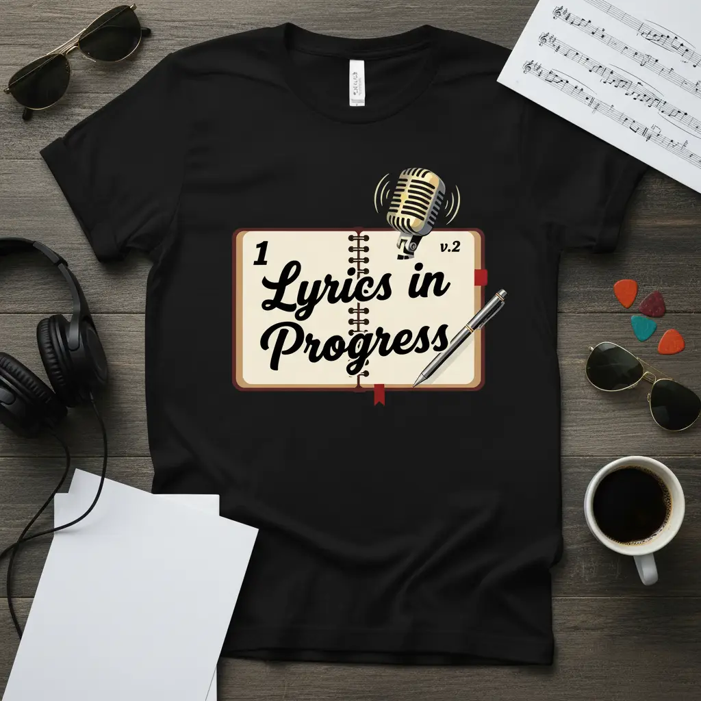 Lyrics in Progress Songwriter T-Shirt for Music Lovers