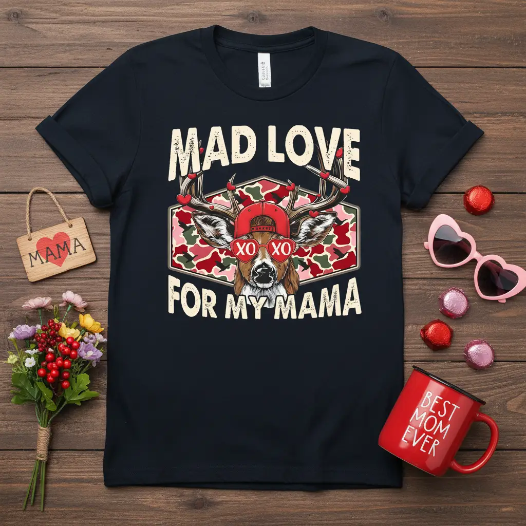 Mad Love for My Mama Deer Valentine’s T-Shirt Gift