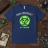 Mad Scientist At Work t-shirt design with biohazard symbol and distressed text