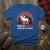 MADE IN CANADA FABRIQUÉ AU CANADA t-shirt with elk, mountains, and pine trees graphic