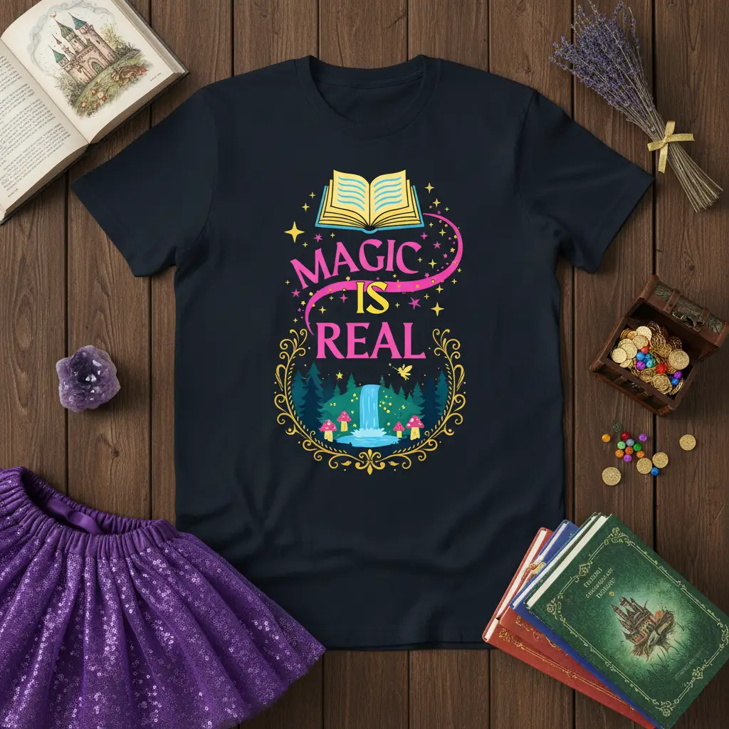 Magic Is Real Book Lover T-Shirt Fantasy Gift for Readers