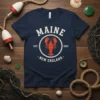 Maine New England Lobster Est 1820 bold graphic design printed on comfortable cotton t-shirt