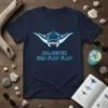 Majestic Sea Flap Flap t-shirt with a cartoon manta ray graphic and text