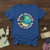 Make America Like Florida t-shirt featuring a circular design with palm trees, beach, ocean, and the phrase "Make America Like