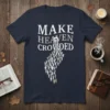 Make Heaven Crowded Christian t-shirt with people ascending towards a gate, faith-based apparel