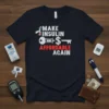 Make Insulin Affordable Again t-shirt with red and white text, featuring a syringe and key graphic