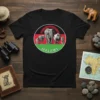 Malawi African Wildlife T-Shirt design featuring elephants, rhinos, buffalo, leopard, and lion with Malawi flag colors and text