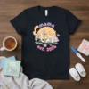 Mama Est. 2024 t-shirt with a cute orange cat, flowers, and pink heart graphic. Features "mama" and "est. 2024" text