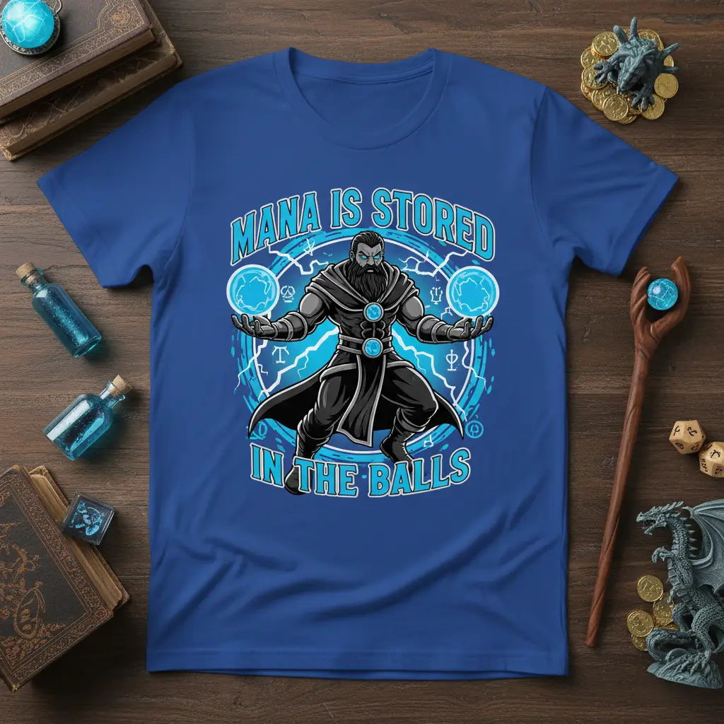 Mana Is Stored in the Balls T-Shirt Funny Dnd Gamer Gift