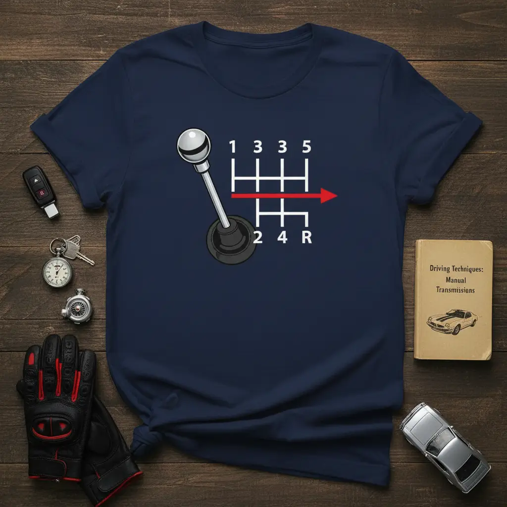 Manual Transmission Shift Pattern Tee for Car Enthusiasts