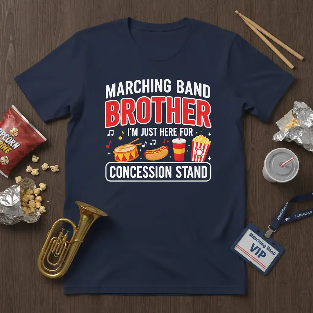 Marching Band Brother I’m Just Here for Concession Stand Tee