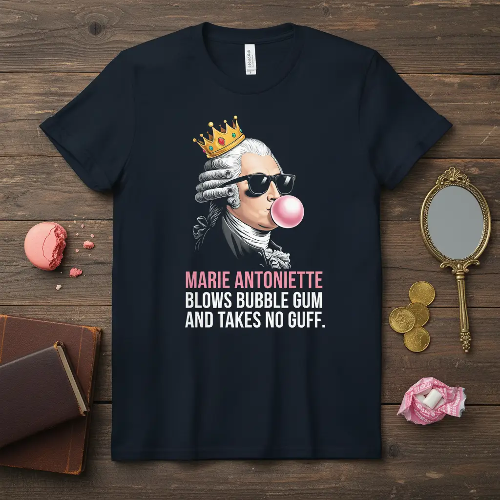 Marie Antoinette Blows Bubble Gum T-Shirt Funny History Gift