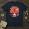 Mars Is Calling & I Must Go t-shirt design featuring a rocket launching from a red planet landscape under a