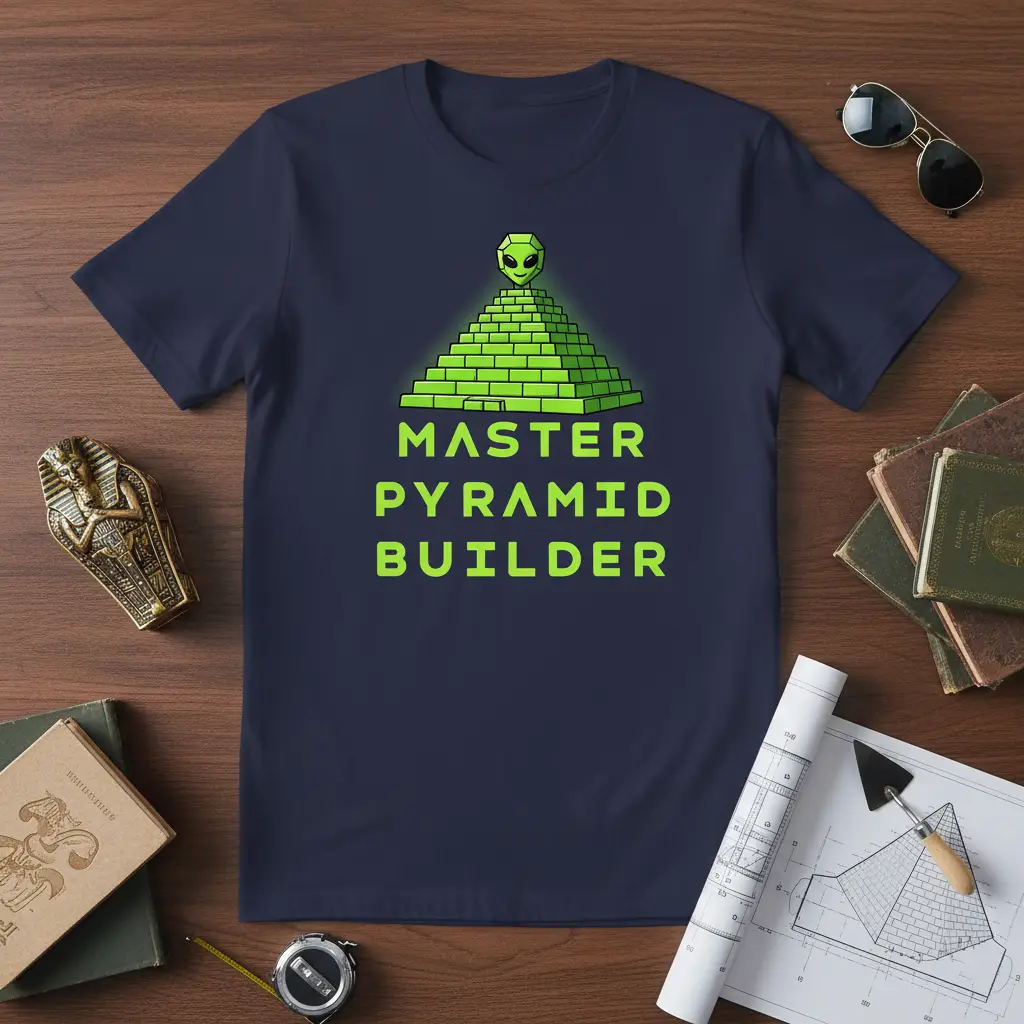 Master Pyramid Builder Alien Pyramid T-Shirt Funny Gift