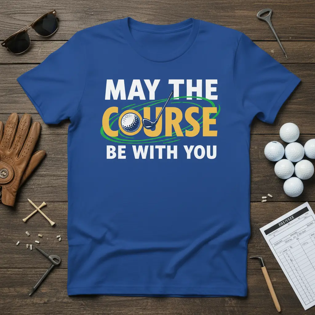 May the Course Be With You Golf T-Shirt Funny Gift