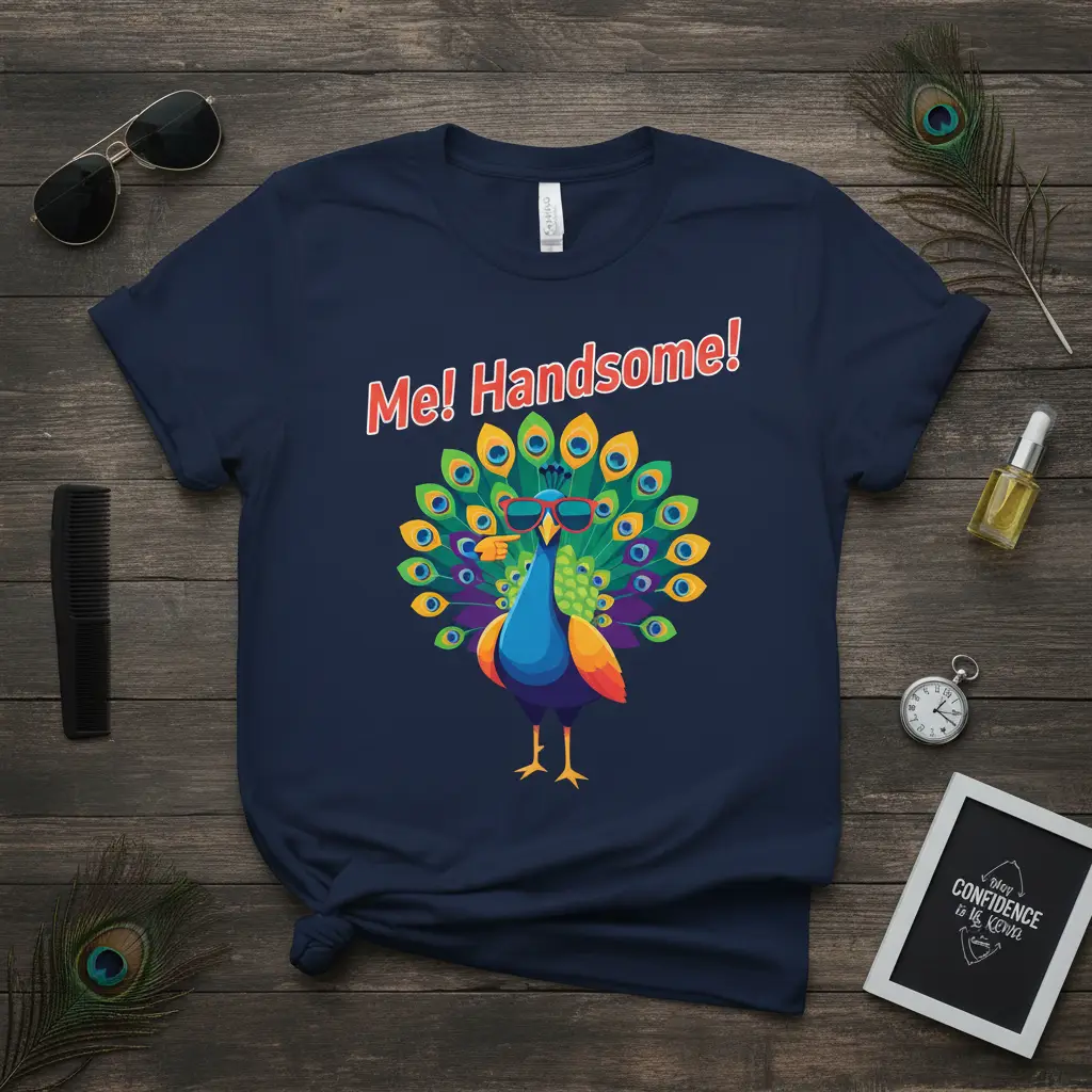 Me! Handsome! Peacock T-Shirt Funny Bird Gift for Him