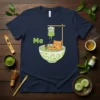 Me Matcha T-Shirt design featuring a cute cat relaxing in a matcha bowl with an IV drip labeled "Matcha"