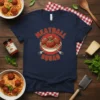 Meatball Squad t-shirt design featuring a bowl of meatballs and spaghetti graphic with text "MEATBALL SQUAD"
