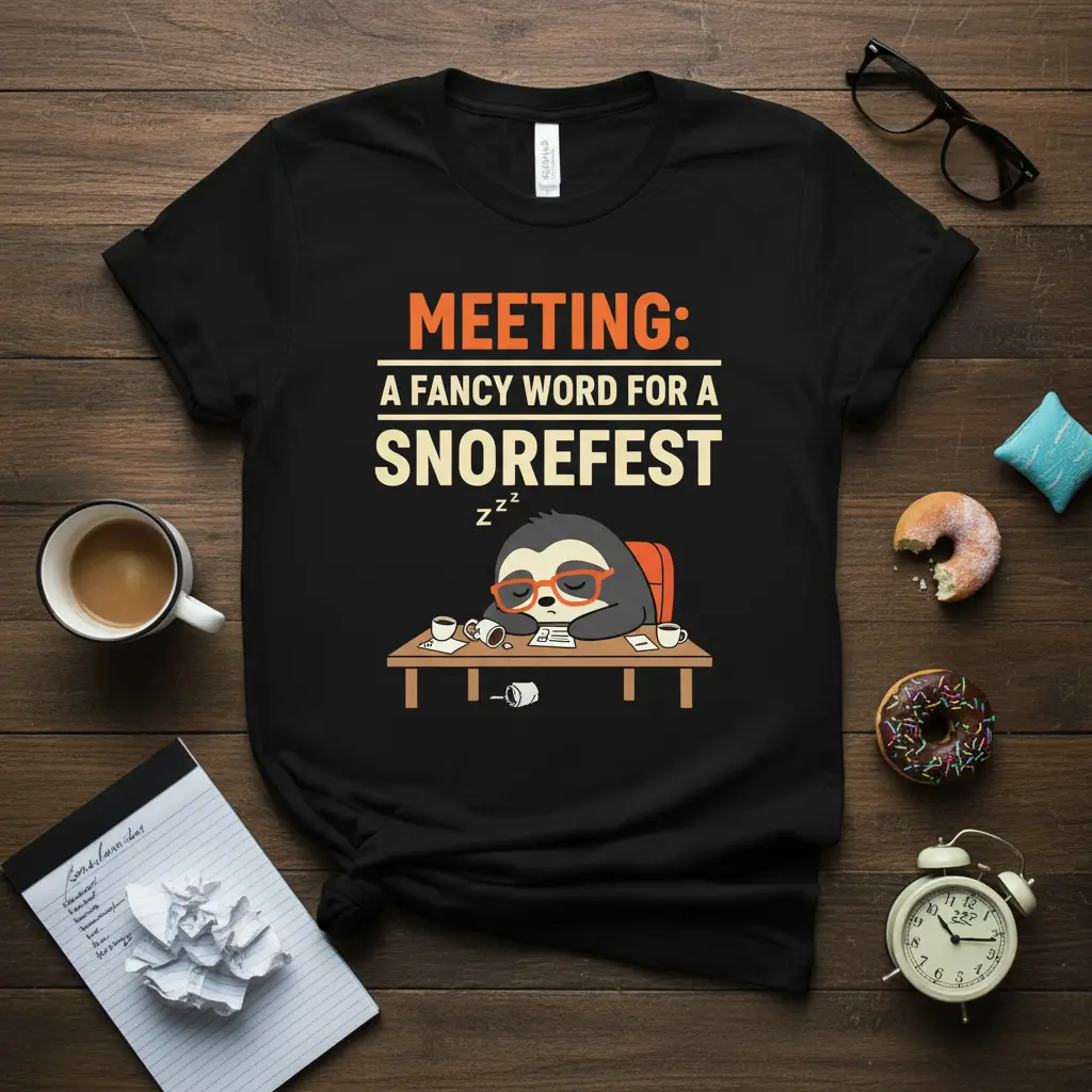 Meeting: a Fancy Word for a Snorefest T-Shirt Funny Office Humor