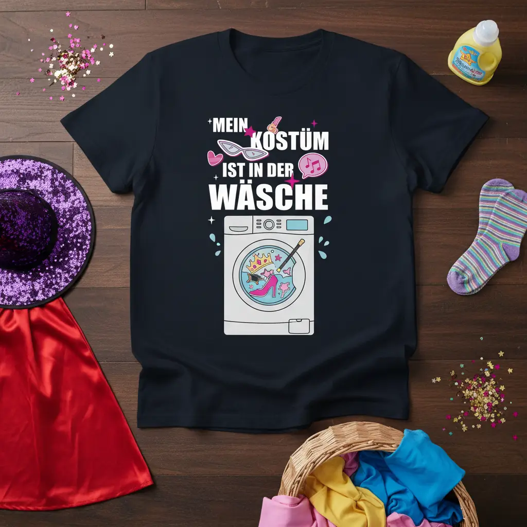 Mein Kostüm Ist in Der Wäsche T-Shirt Funny German Saying