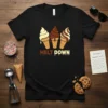 Melt Down ice cream t-shirt design with three melting ice cream cones and dripping chocolate text