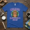 MEMBER Bald Beavers Club!! text with a cartoon beaver wearing a badge, on a royal blue t-shirt