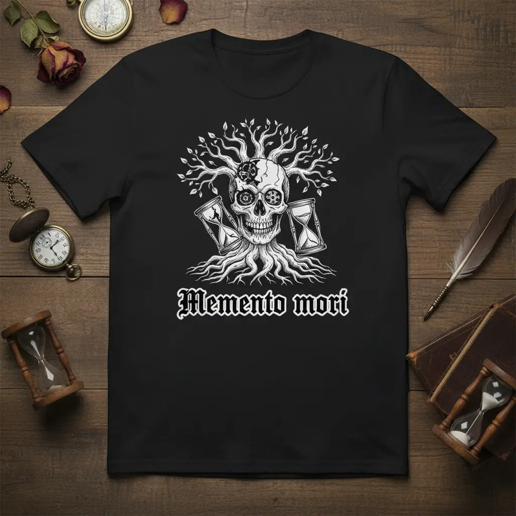 Memento Mori Skull Tree T-Shirt Gothic Dark Academia Gift