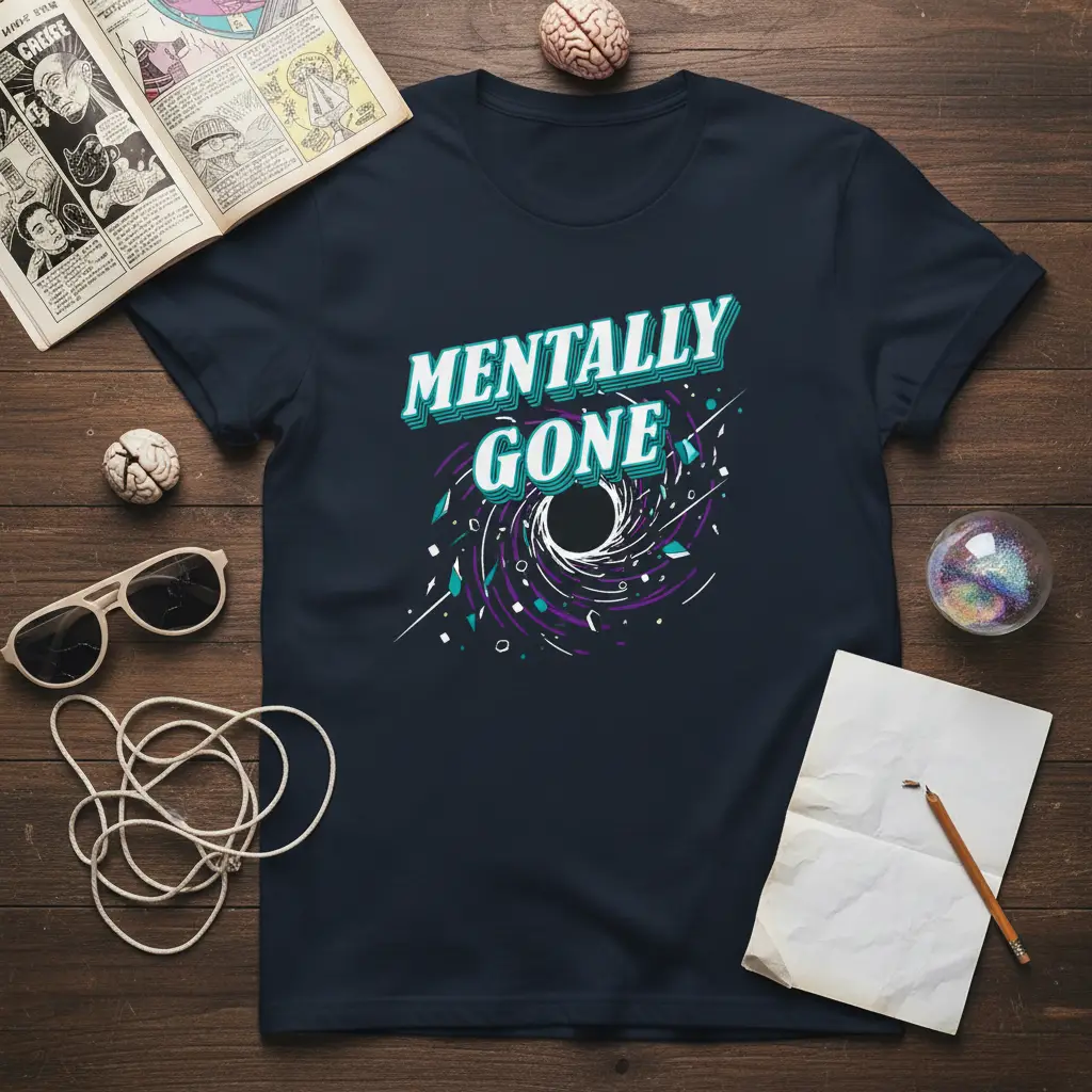 Mentally Gone Funny Quote T-Shirt for Quirky Minds