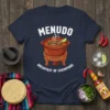 Menudo Breakfast Of Champions T-Shirt design featuring a steaming bowl of menudo and bold text