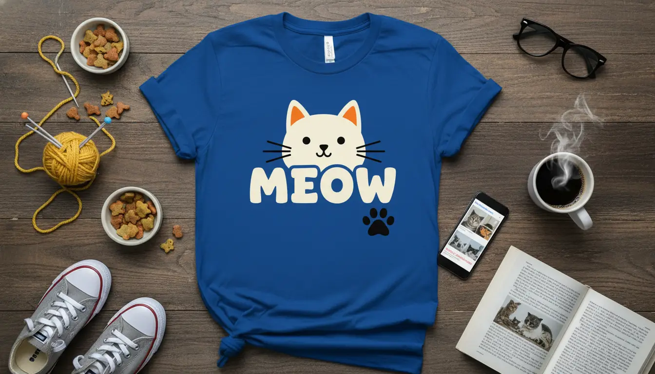 Meow Cat Face T-Shirt Cute Kitty Gift for Cat Lovers