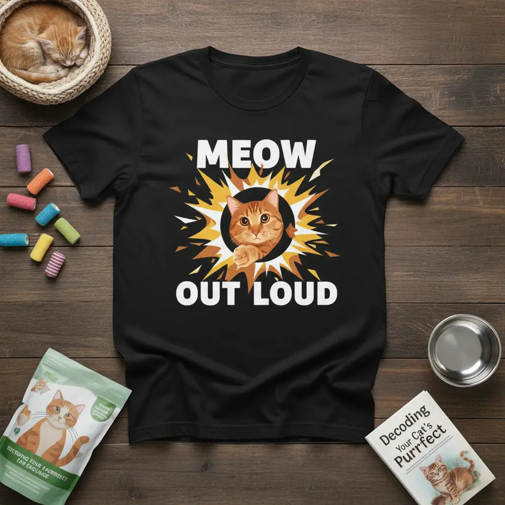 Meow Out Loud Cat T-Shirt Funny Gift for Cat Lovers