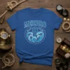 Merbro nautical t-shirt design featuring stylized waves and a trident, with the text "MERBRO" in collegiate font
