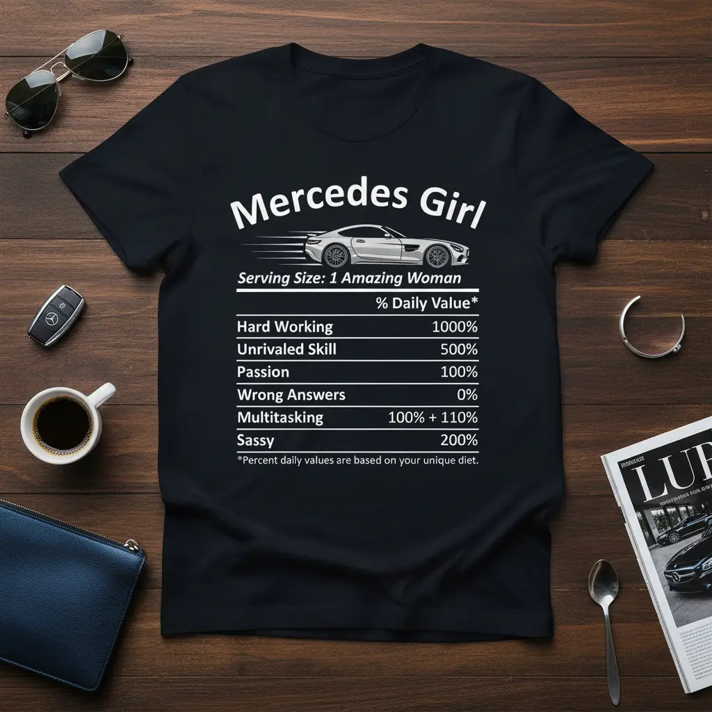 Mercedes Girl Serving Size quote printed with detailed print on breathable fabric t-shirt design