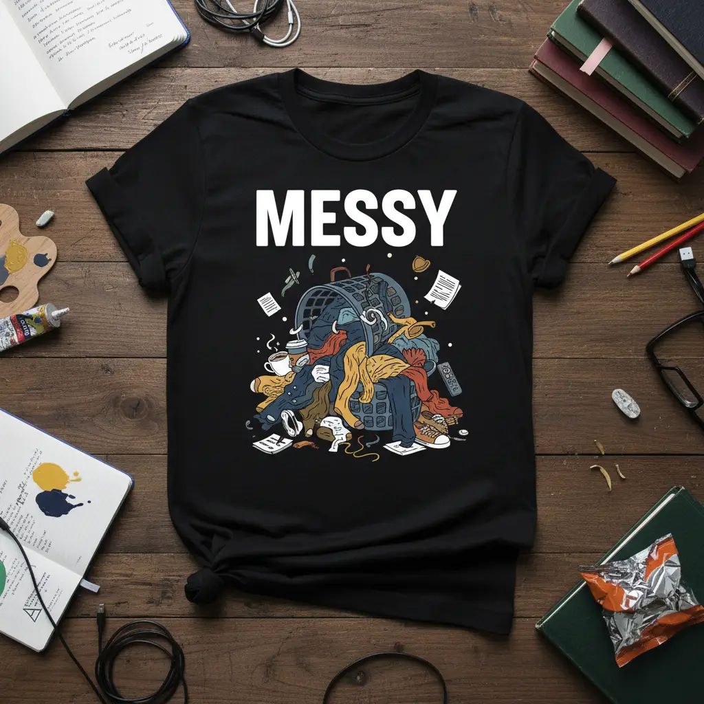 Messy T-Shirt Funny Relatable Humor Gift for Her