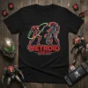 Black t-shirt featuring the Metroid Dread logo with Samus Aran and E.M.M.I. characters in a battle pose