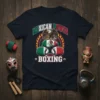 Mexican Power Boxing t-shirt design with an eagle, Mexican flag boxing gloves, and flames