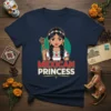 Mexican Princess t-shirt design featuring a young woman in traditional attire holding a scepter. The text "MEXICAN PRINCESS" is prominently