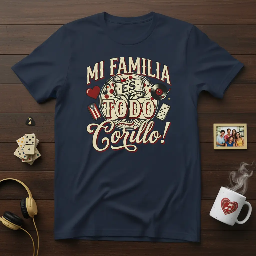 Mi Familia Es Todo Corillo! T-Shirt Puerto Rican Pride Gift