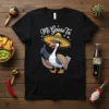 Mi Goose Ta t-shirt with a goose wearing a sombrero and giving a thumbs up, festive Mexican theme