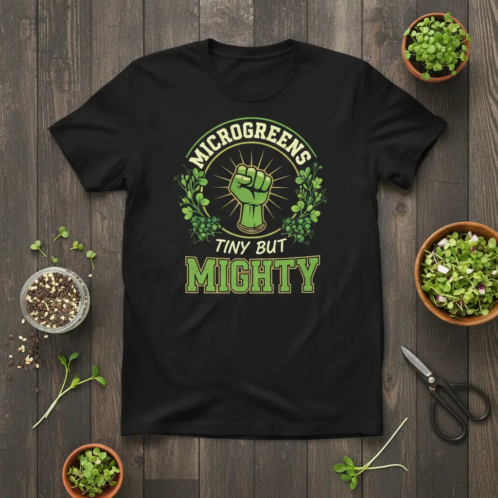 Microgreens Tiny but Mighty Graphic T-Shirt for Gardeners