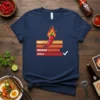 Mild Medium Spicy Chili Pepper T-Shirt with a heat level chart and a red pepper on fire graphic