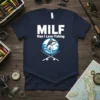 MILF Man I Love Fishing t-shirt with marlin graphic and crossed fishing rods