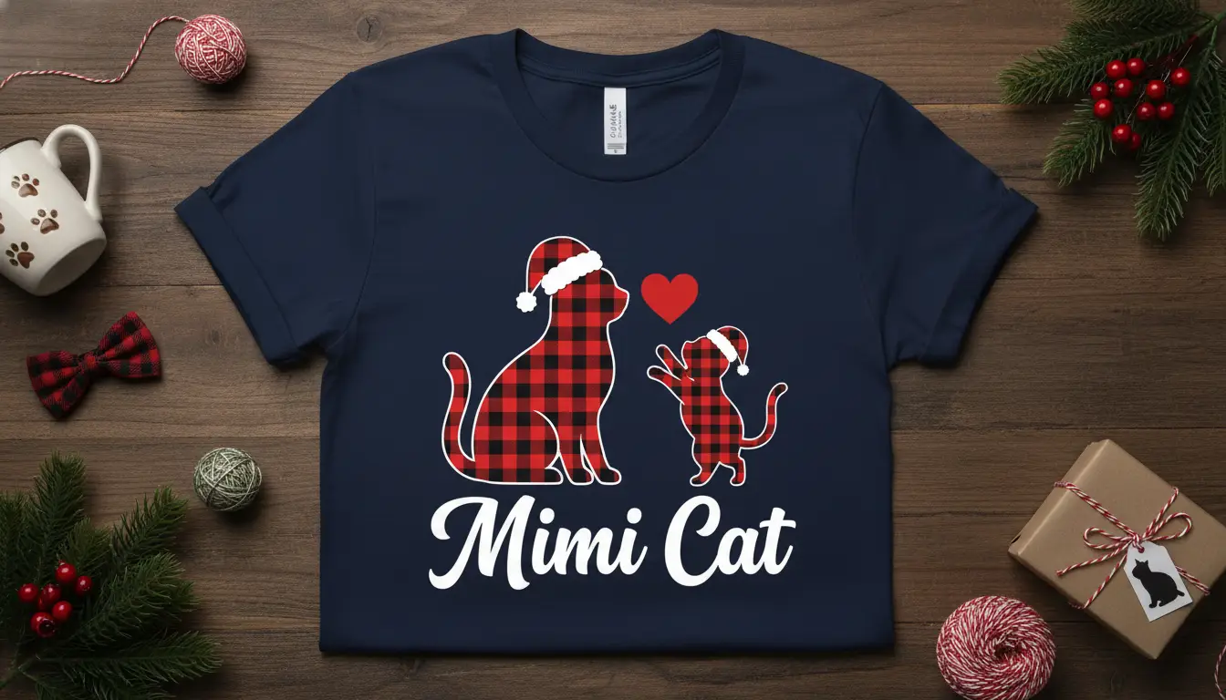 Mimi Cat T-Shirt Adorable Christmas Gift for Cat Lovers