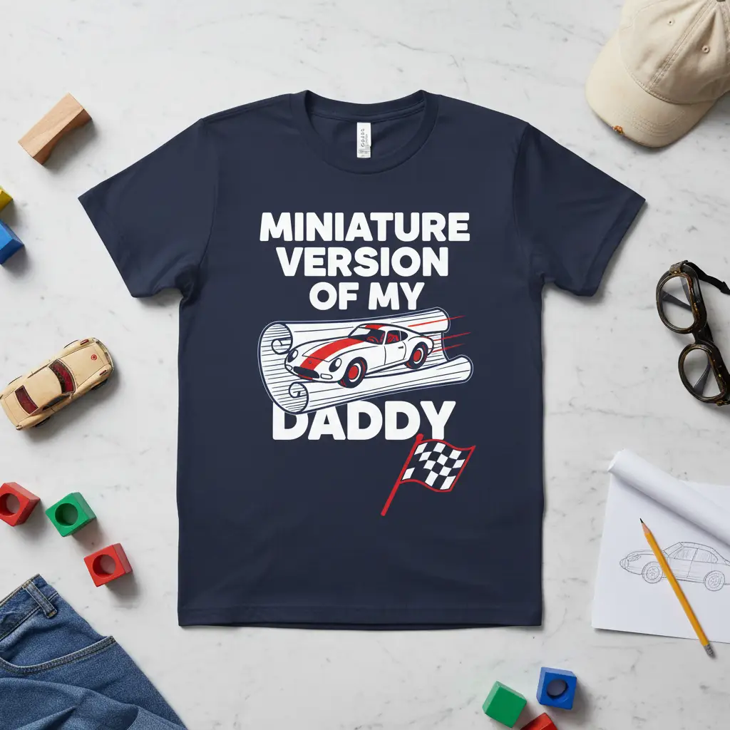 Miniature Version of My Daddy Racing Car T-Shirt