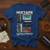 Mixtape Classic Formats t-shirt design showcasing various cassette tapes and format labels like TDK, Normal Position, CDX, and Metal