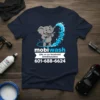 mobiwash elephant car wash bold graphic design printed on comfortable cotton t-shirt